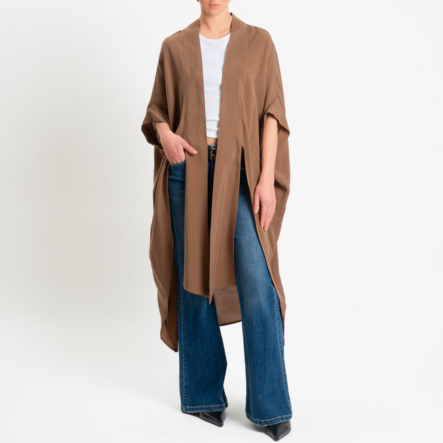 Souvenir-Kimono tessuto fluido modal - tabacco