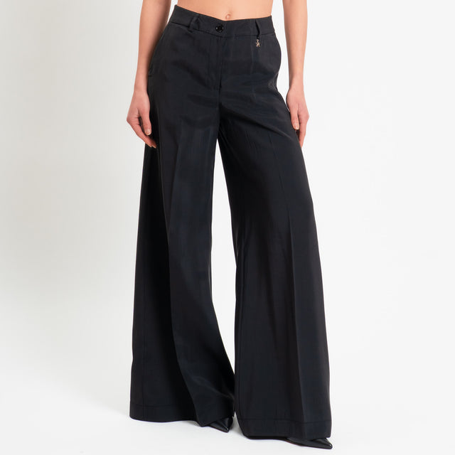 Souvenir-Pantalone wide leg tessuto fluido modal - nero