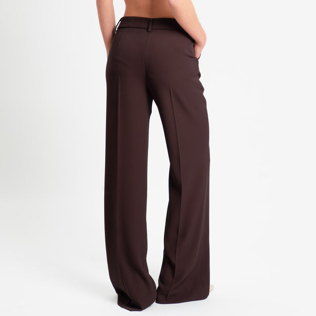 Souvenir-Completo Giacca + pantalone tessuto fluido - cioccolato