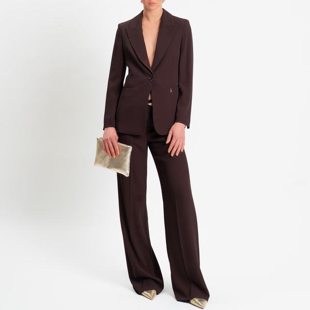 Souvenir-Completo Giacca + pantalone tessuto fluido - cioccolato