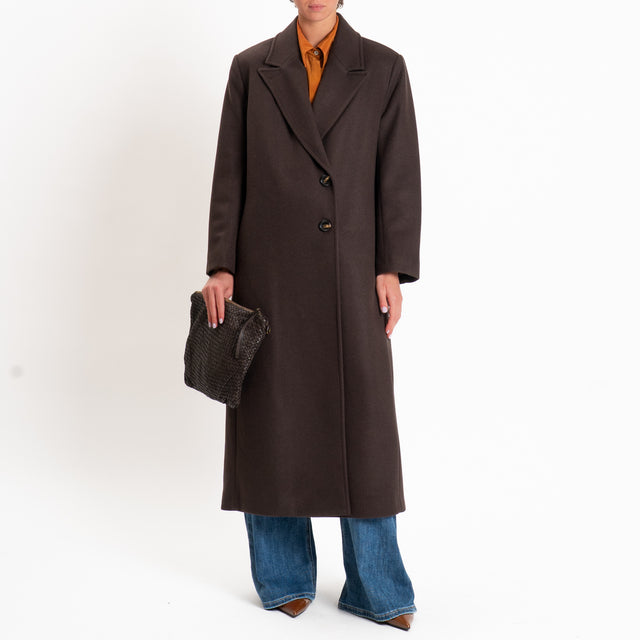 Souvenir-Cappotto due bottoni misto lana - cioccolato