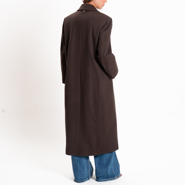 Souvenir-Cappotto due bottoni misto lana - cioccolato