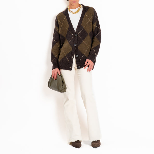 Souvenir-Cardigan mohair rombi - moro/militare