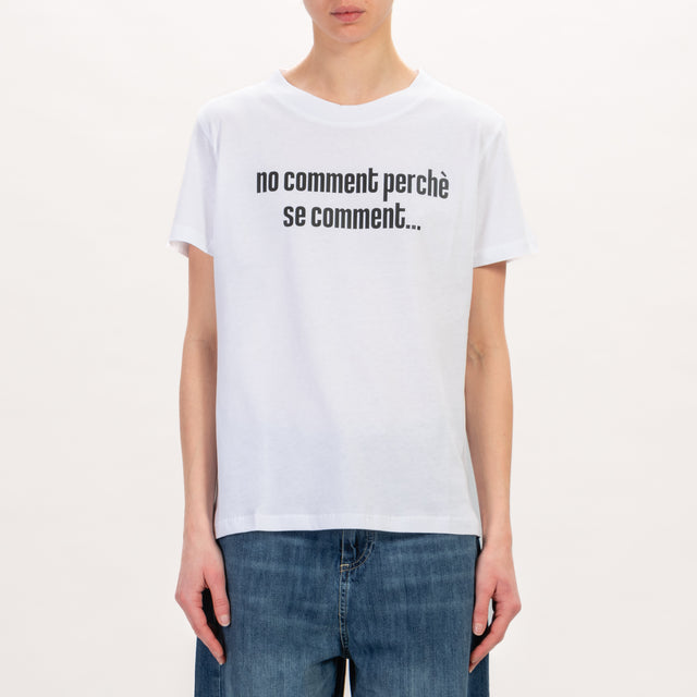 Dixie-T-shirt "NO COMMENT PERCHE' SE COMMENT..." - bianco