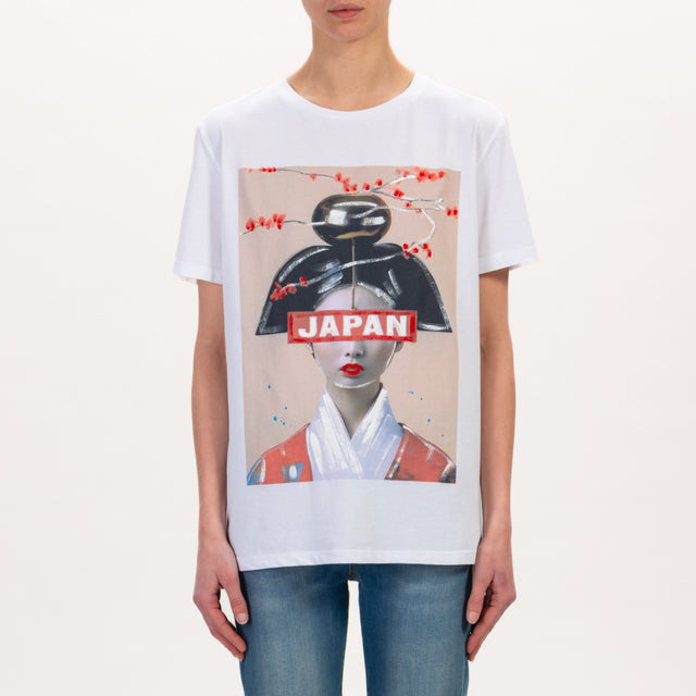 Dixie-T-shirt JAPAN dipinta a mano - bianco