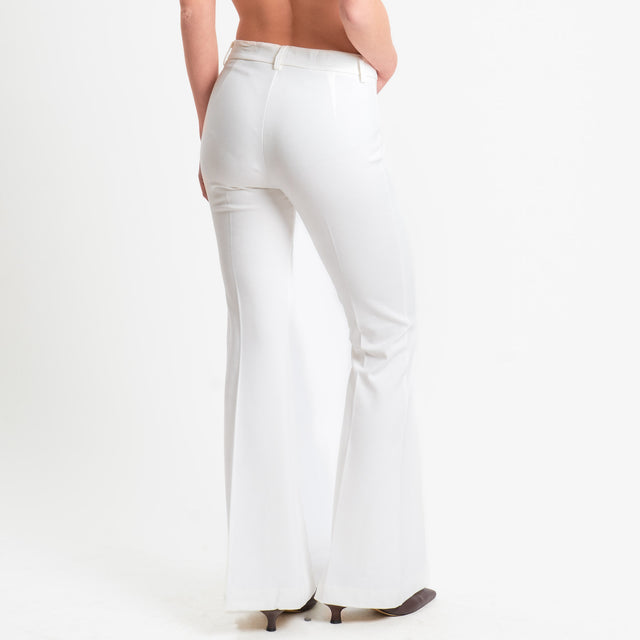 Vicolo-Pantalone bootcut punto milano - panna