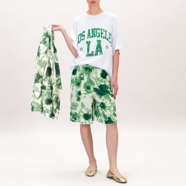 Vicolo-T-shirt oversize LOS ANGELES - bianco/emerald