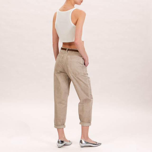 Tensione in-Pantalone baggy stone wash - taupe