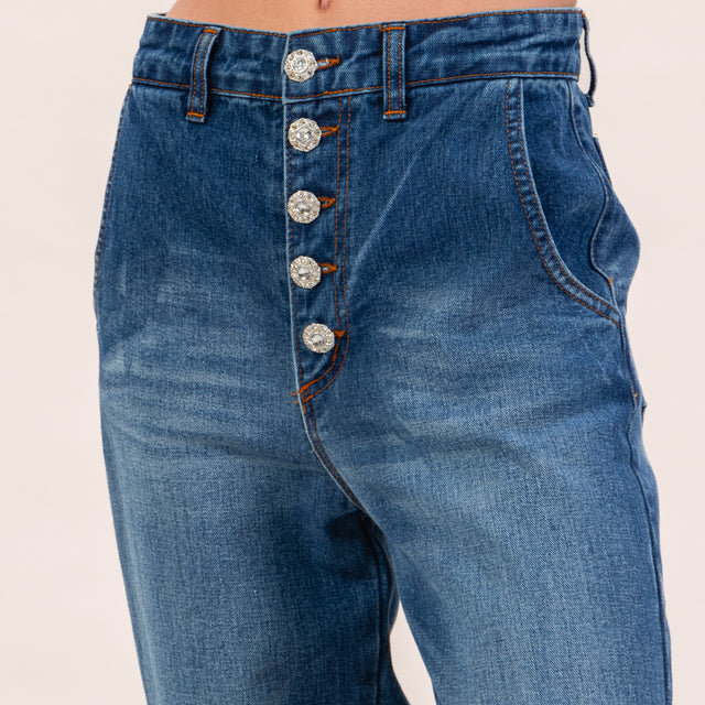 Tensione in-Jeans bottoni gioiello - denim