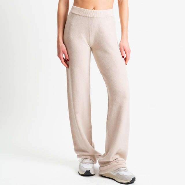 Tensione in-Completo maglia collo montato + pantalone - gesso