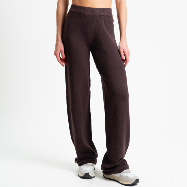 Tensione in-Completo maglia collo montato + pantalone - moro