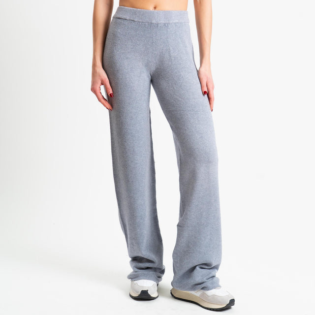 Tensione in-Completo maglia collo montato + pantalone - perla