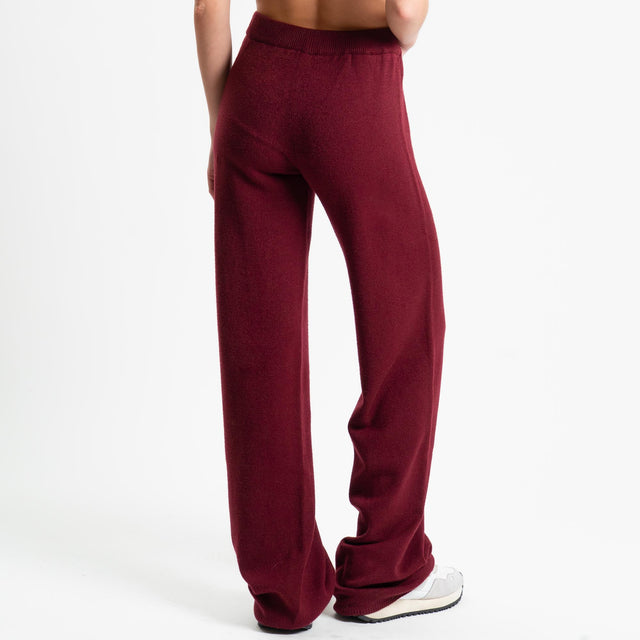 Tensione in-Completo maglia collo montato + pantalone - vino