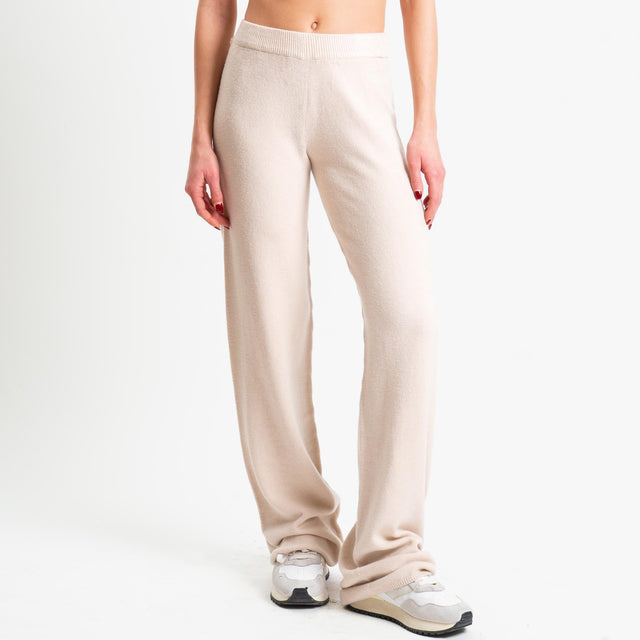 Tensione in-Completo maglia scollo barca + pantalone - gesso