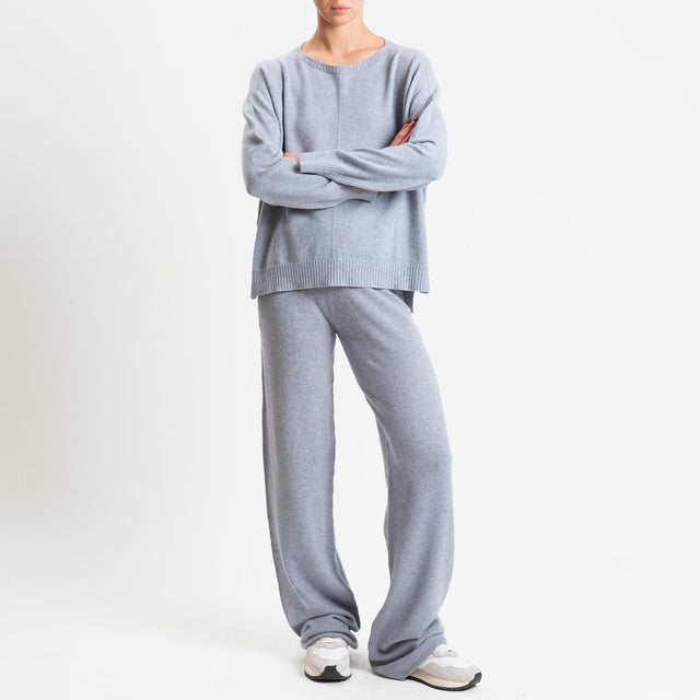 Tensione in-Completo maglia scollo barca + pantalone - perla