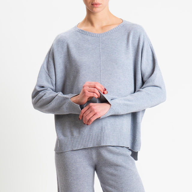 Tensione in-Completo maglia scollo barca + pantalone - perla