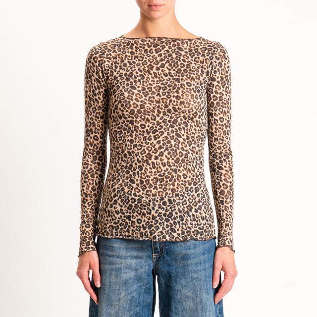 Tensione in-Maglia maculata misto cashmere - beige/nero