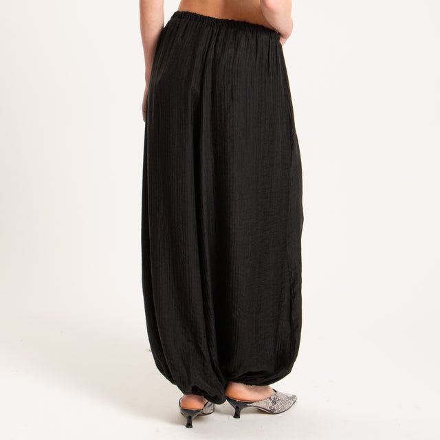 Tensione in-Pantalone mussola goffrato - nero