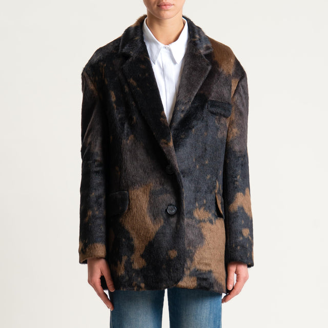 Tensione in-Giacca ecopelliccia animalier - nero/beige