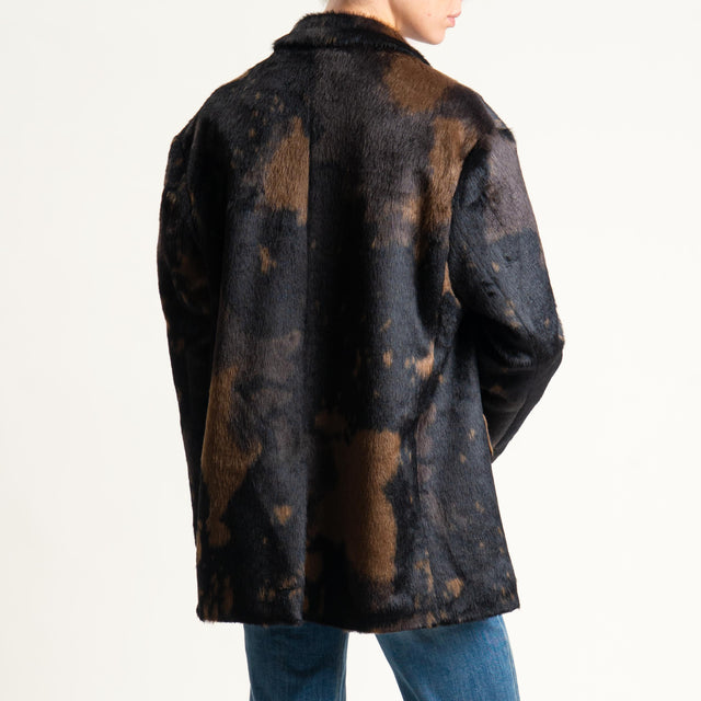 Tensione in-Giacca ecopelliccia animalier - nero/beige