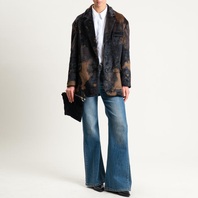 Tensione in-Giacca ecopelliccia animalier - nero/beige