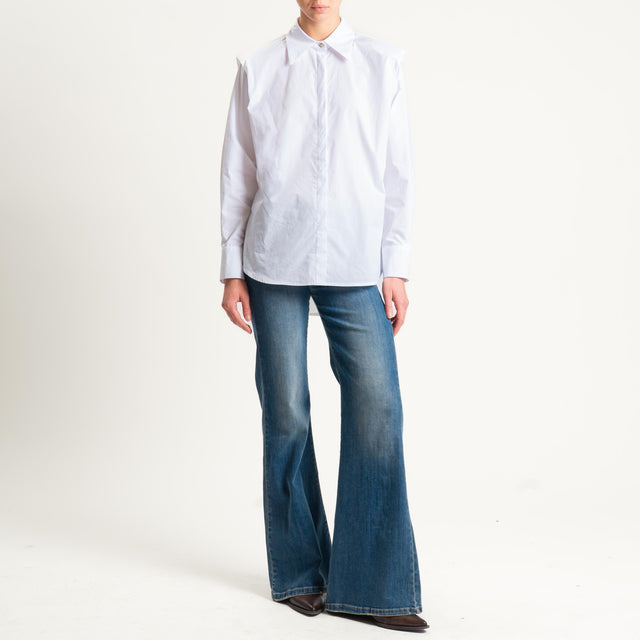 Tensione in-Camicia in cotone con spalline - bianco