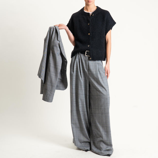 Tensione in-Pantalone wide leg principe di galles - grigio