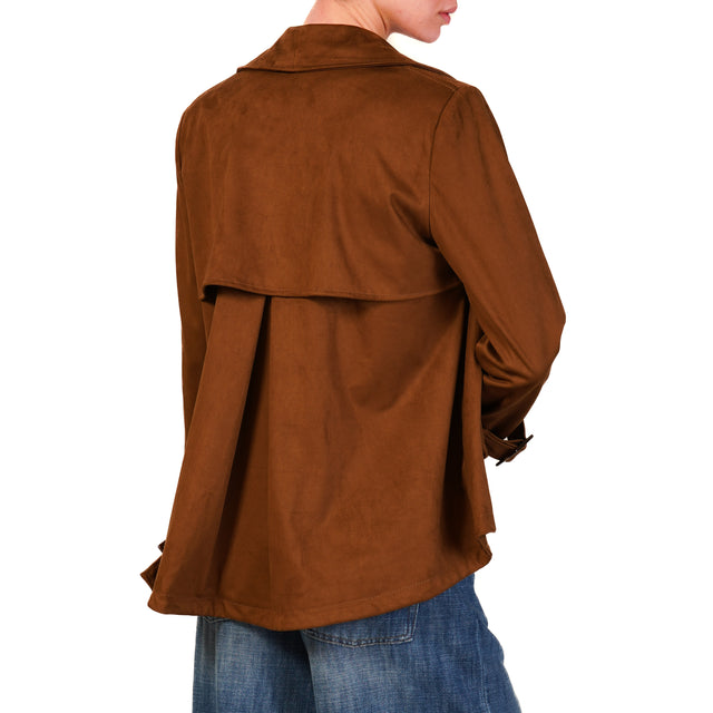 Chaqueta cruzada efecto ante Tension in - color coñac
