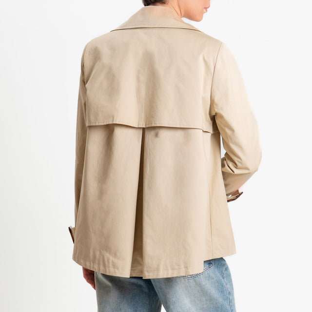 Tensione in-Trench corto doppiopetto - beige