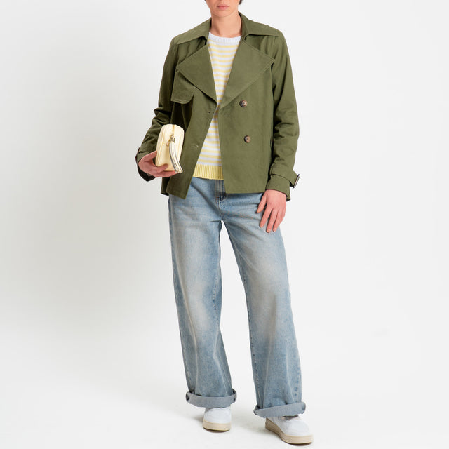 Tensione in-Trench corto doppiopetto - militare