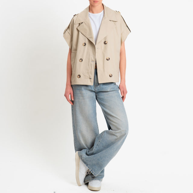 Tensione in-Gilet over doppiopetto - beige