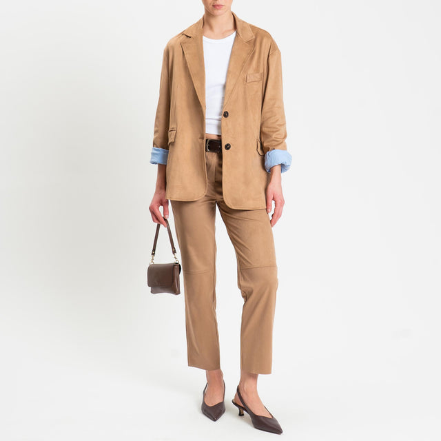 Tensione in-Giacca oversize effetto suede - cappuccino