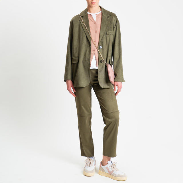 Tensione in-Giacca oversize effetto suede - militare