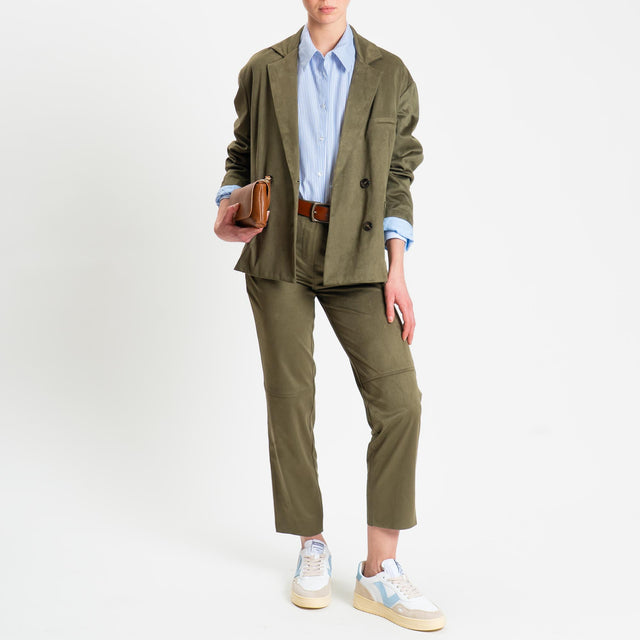 Tensione in-Giacca doppiopetto effetto suede - militare