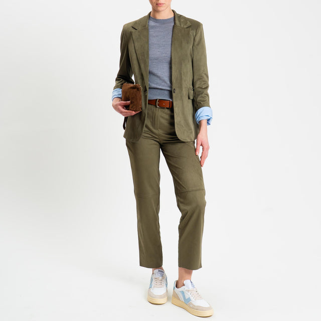 Tensione in-Giacca spacco dietro effetto suede - militare