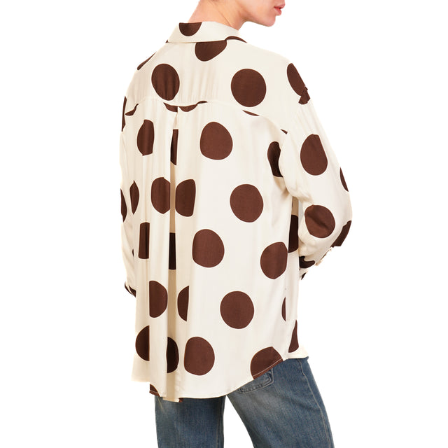 Camisa de burbujas de fantasía Tension in-Camicia - crema/marrón oscuro