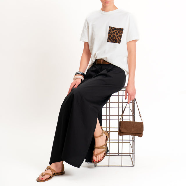 Tensione in-T-shirt taschino animalier - bianco