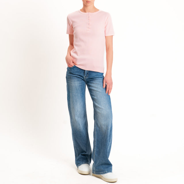 Tensione in-Chester a costine con bottoni - pink