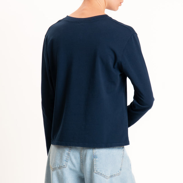 Tensione in-T-shirt rebecchina in jersey - blu
