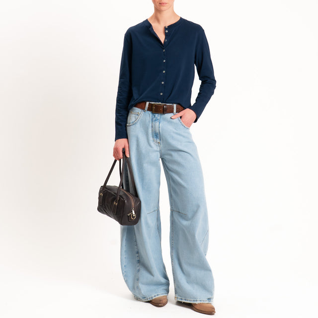 Tensione in-T-shirt rebecchina in jersey - blu