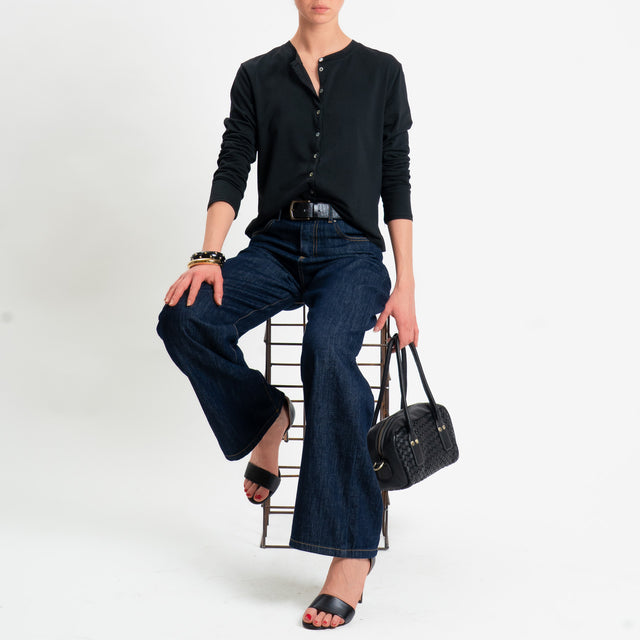 Tensione in-T-shirt rebecchina in jersey - nero