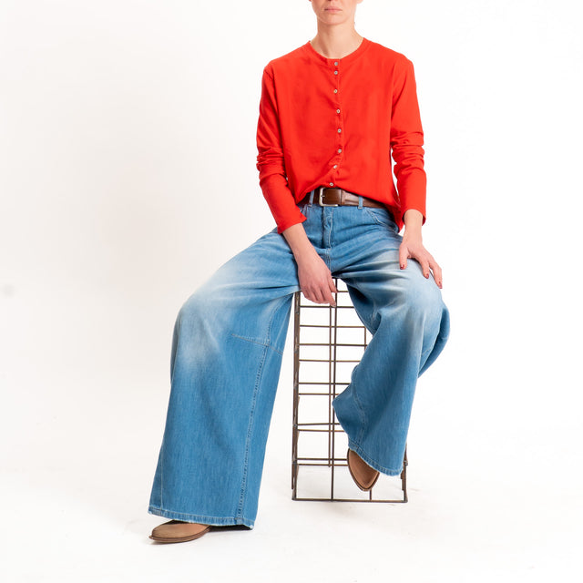 Tensione in-T-shirt rebecchina in jersey - rosso