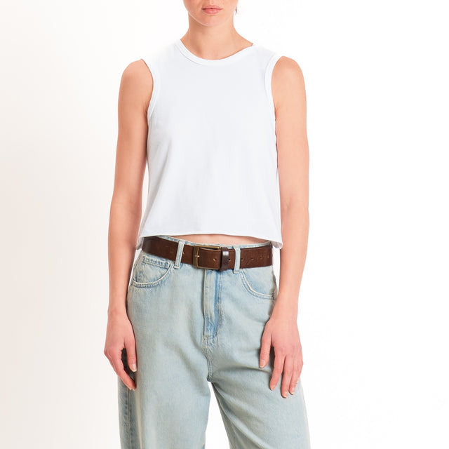 Tensione in-Top cotone elasticizzato - bianco