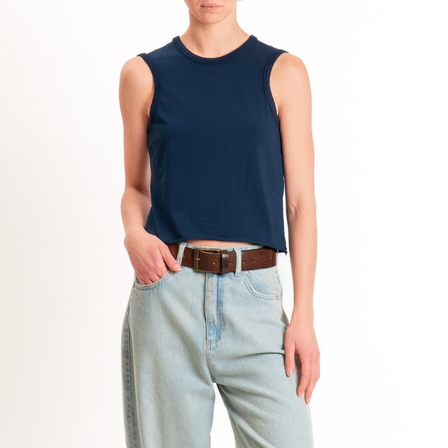 Tensione in-Top cotone elasticizzato - blu
