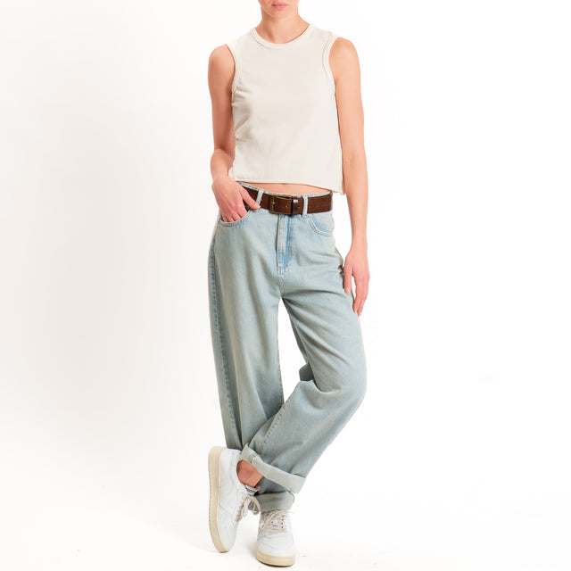 Tensione in-Top cotone elasticizzato - burro