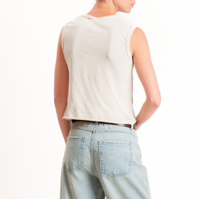 Tensione in-Top cotone elasticizzato - burro