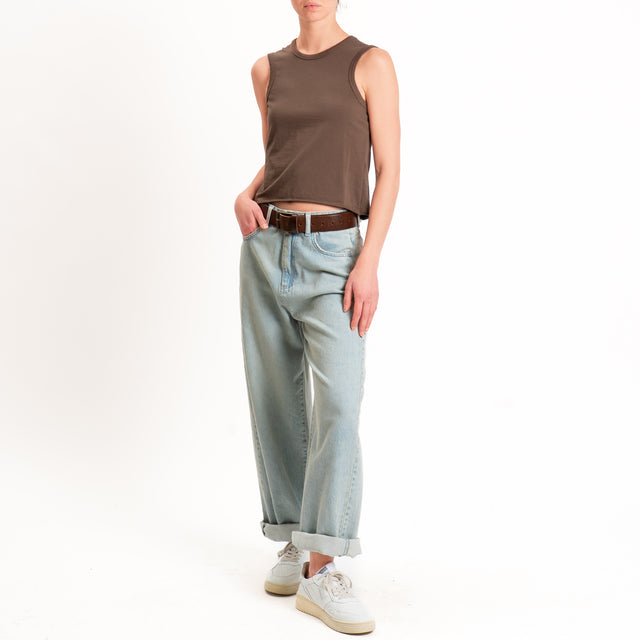 Tensione in-Top cotone elasticizzato - choco