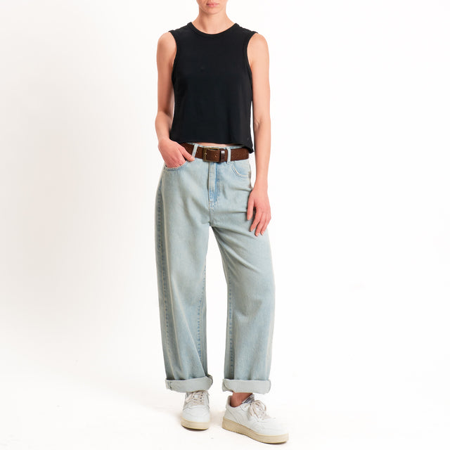 Tensione in-Top cotone elasticizzato - nero
