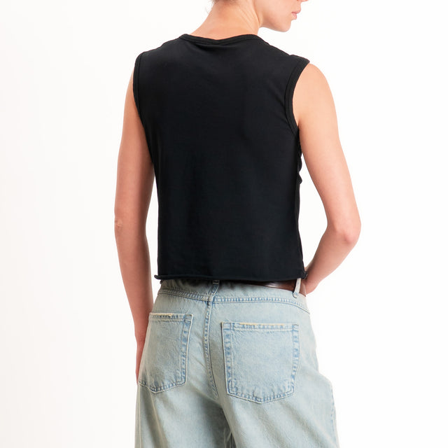 Tensione in-Top cotone elasticizzato - nero