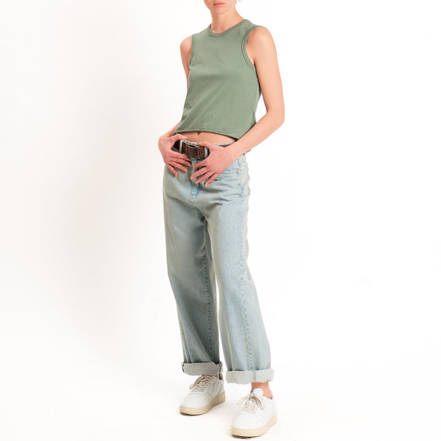 Tensione in-Top cotone elasticizzato - militare